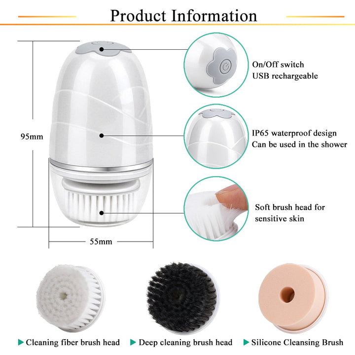 Experience Radiant Skin with the 3 In 1 Electric Facial Cleansing Brush